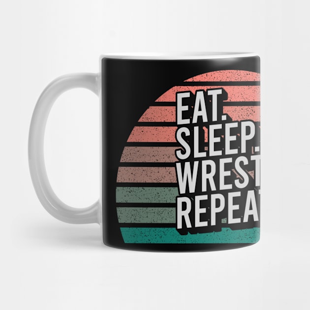 Vintage Retro Quote Eat Sleep Repaet Inspiration by chacuy